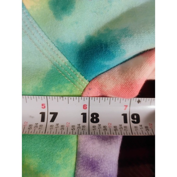 Multi Colored Rainbow Nike Hoodie Large Kangaroo Pockets Women's Small Youth Lg - Picture 9 of 10